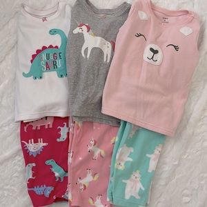 Carter’s Fleece Pajamas. Lot of 3. Size 3T.